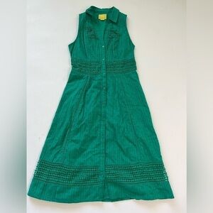 Maeve Green Sleeveless Midi Dress